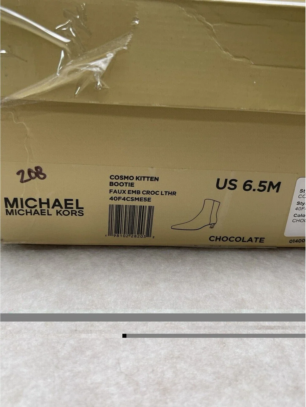 NIB Michael Kors Women's Brown / Chocolate Cosmo Kitten Heel Leather Booties 6.5